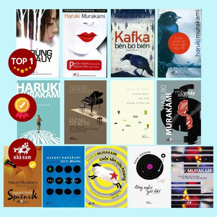 Một số tác phẩm của Haruki Murakami.