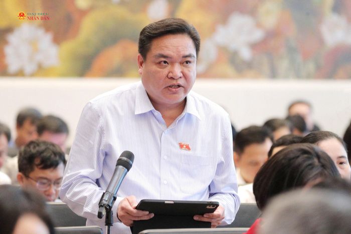 ĐBQH Hoàng Văn Tuyên (TP. Hải Phòng) phát biểu. Ảnh: Hồ Long