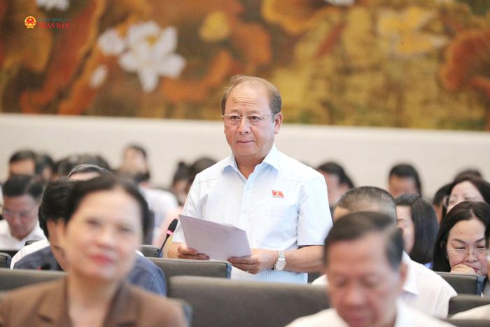 ĐBQH Sùng A Lềnh (Lào Cai) phát biểu. Ảnh: Hồ Long