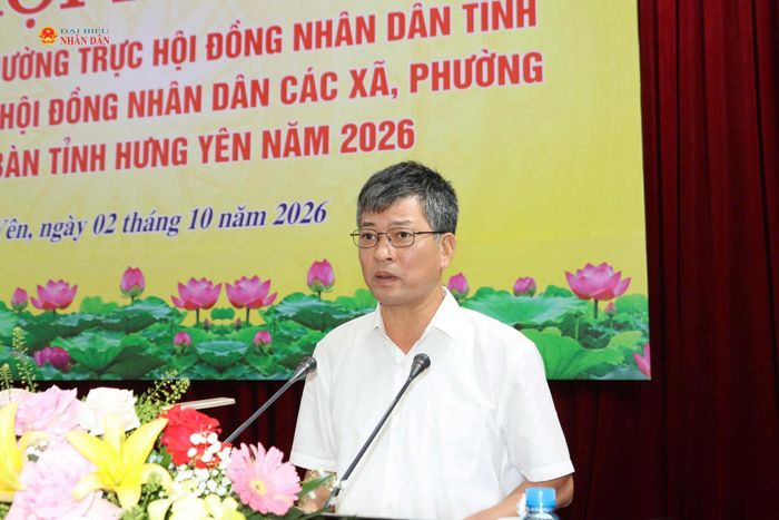 Phó Chủ tịch Thường trực HĐND tỉnh Lê Xuân Tiến phát biểu tại hội nghị. Ảnh: Nguyễn Thơi