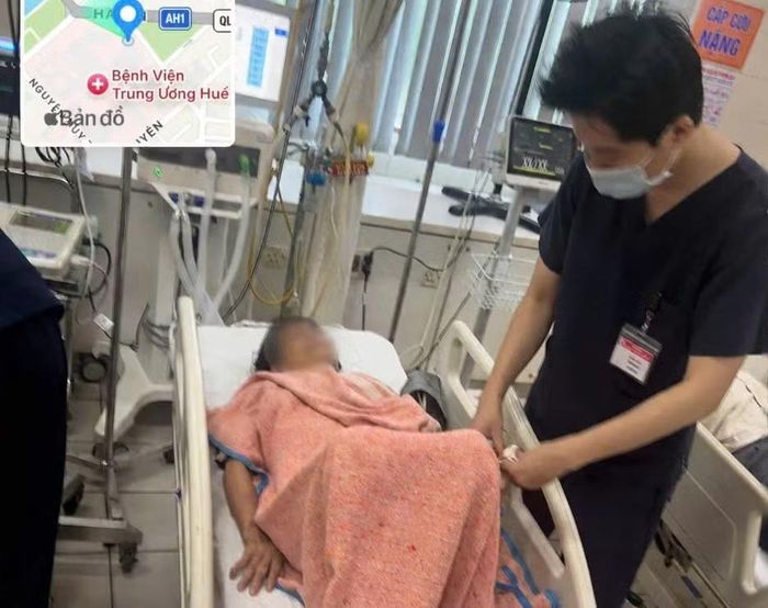 Nạn nhân được chuyển đến Bệnh viện kịp thời nên đã qua cơn nguy kịch.