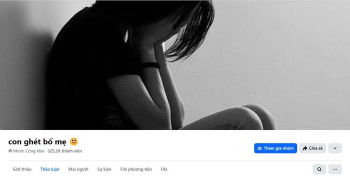 Nhóm "con ghét bố mẹ" trên Facebook sáng 2/10/2026.