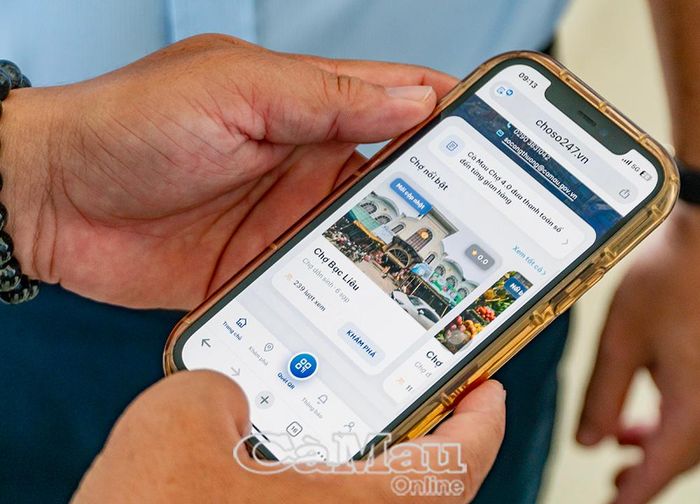 Giao diện phần mềm “Chợ số”.