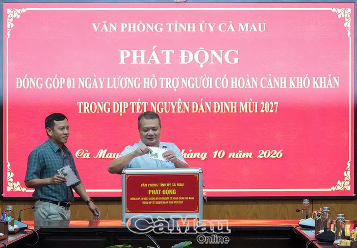 Lãnh đạo Văn phòng Tỉnh uỷ đóng góp, hưởng ứng chương trình chăm lo Tết cho người có hoàn cảnh khó khăn, lan toả tinh thần tương thân tương ái.