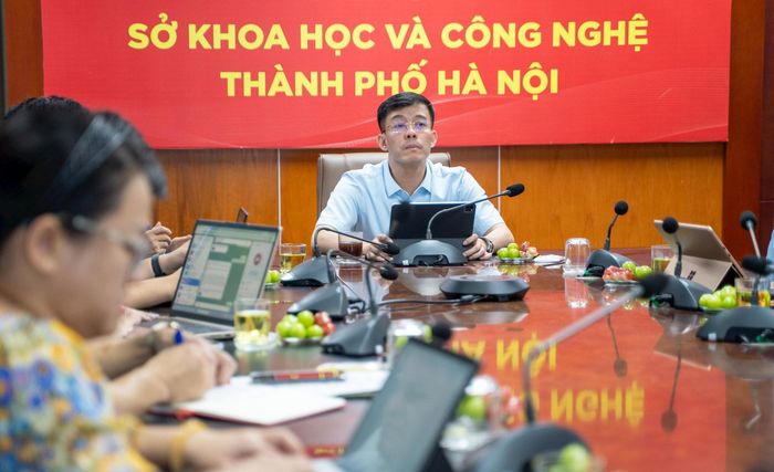 Giám đốc Sở Khoa học và Công nghệ Hà Nội Cù Ngọc Trang là Trưởng ban Tổ chức Cuộc thi. Ảnh: Nhật Minh