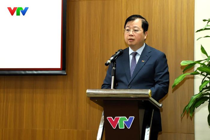 Tổng Giám đốc Đài Truyền hình Việt Nam Nguyễn Thanh Lâm phát biểu. Ảnh: Đức Long