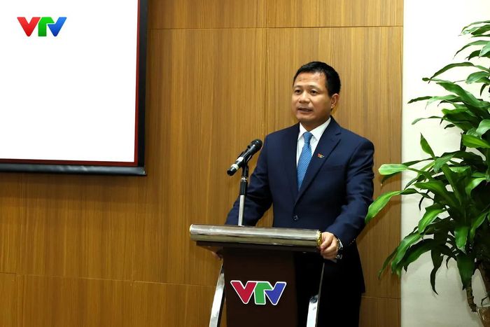 Phó Tổng Giám đốc Đài THVN Đỗ Đức Hoàng phát biểu. Ảnh: Đức Long
