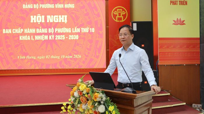 Bí thư Đảng ủy, Chủ tịch HĐND phường Nguyễn Đức Dũng phát biểu kết luận hội nghị. Ảnh: XS