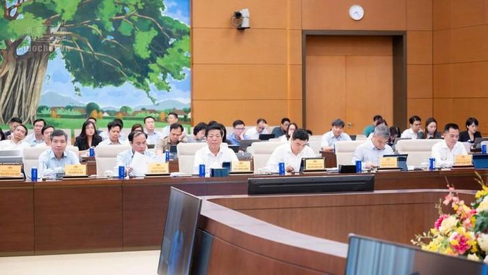 Đại diện Lãnh đạo các Bộ, ngành tại Phiên họp. Ảnh: Media Quốc hội
