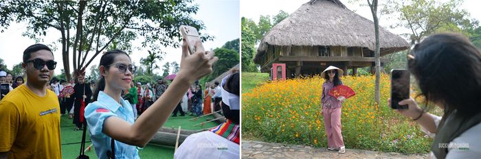 Ghi lại những khoảnh khắc trong hành trình khám phá văn hóa, cảnh quan tại Làng Văn hóa – Du lịch các dân tộc Việt Nam. Ảnh: Tuấn Anh