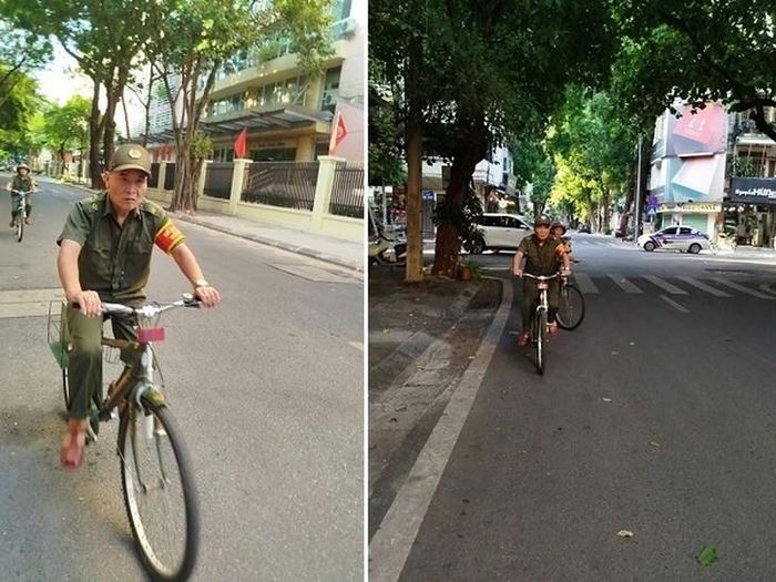 Hình ảnh các tổ xe đạp đi tuần tra trên địa bàn phường. Ảnh: T.N.