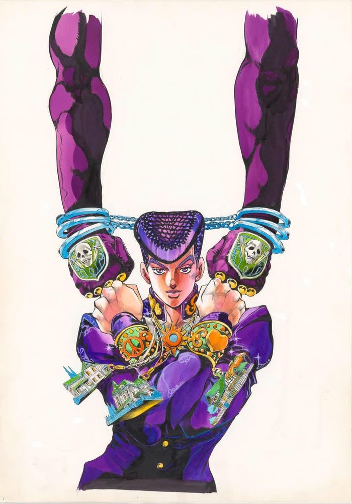 JoJo’s Bizarre Adventure: Part 4, Diamond Is Unbreakable, 1993. Ảnh: Hirohiko Araki và Lucky Land Communications/Shueisha, do Bảo tàng Brooklyn cung cấp.