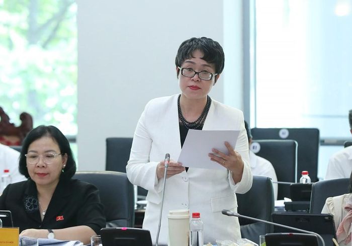 Ủy viên là đại biểu Quốc hội hoạt động chuyên trách tại Ủy ban Văn hóa và Xã hội Dương Minh Ánh trình bày tóm tắt Báo cáo thẩm tra dự án Luật