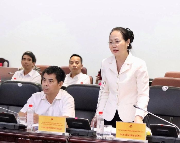 Bộ trưởng Bộ VHTTDL Lâm Thị Phương Thanh phát biểu tại phiên họp