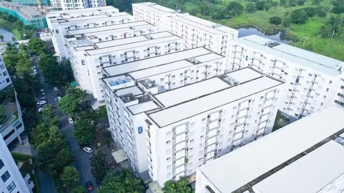 Khu nhà ở xã hội Ehome S tại Khu đô thị Mizuki Park, xã Bình Hưng, Thành phố Hồ Chí Minh. (Ảnh: THẾ ANH)