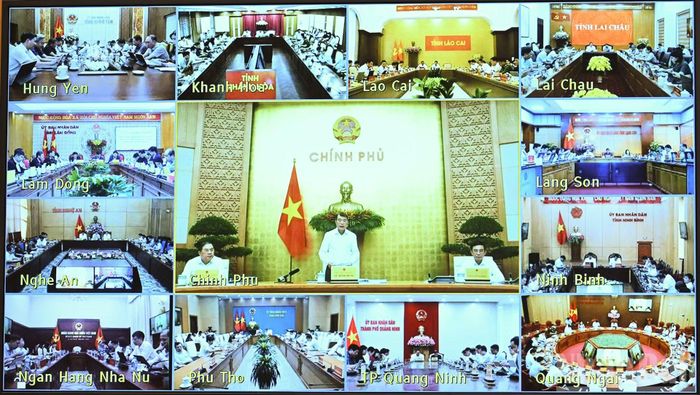 Hội nghị diễn ra trực tiếp tại Văn phòng Chính phủ và trực tuyến đến các địa phương.
