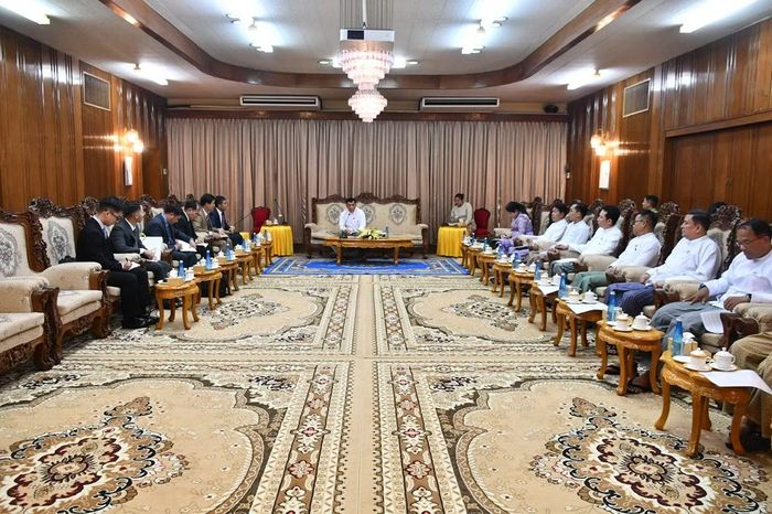 Quang cảnh buổi làm việc. (Ảnh: Đại sứ quán Việt Nam tại Myanmar cung cấp)