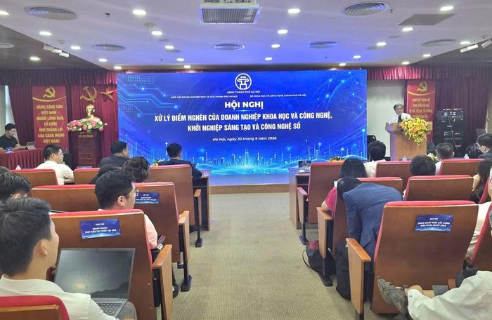Hội nghị xử lý điểm nghẽn của doanh nghiệp khoa học và công nghệ, khởi nghiệp sáng tạo và công nghệ số. (Ảnh: AN NGUYÊN)