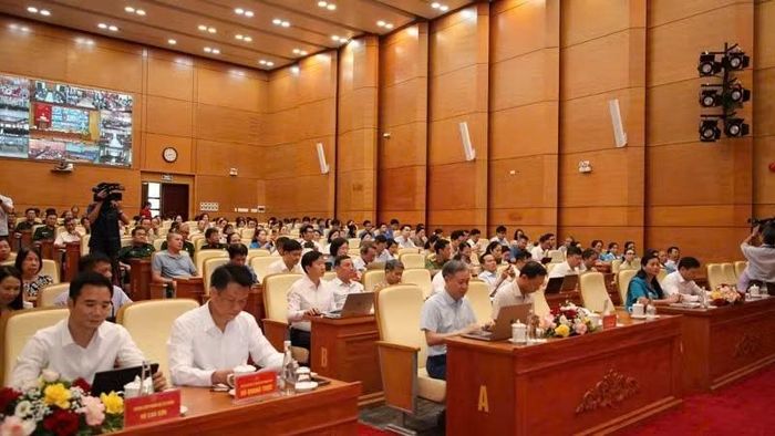 Các đại biểu tham dự Hội nghị tại điểm cầu Trung tâm. (Ảnh: QUANG THỌ)