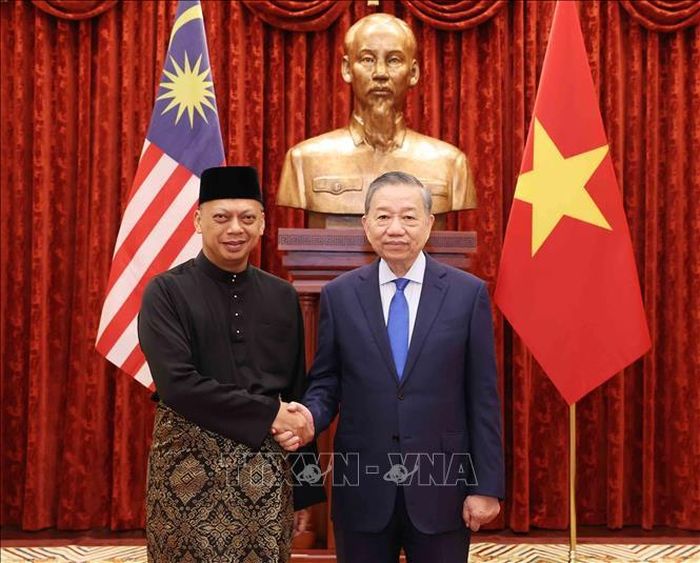 Tổng Bí thư, Chủ tịch nước Tô Lâm và Đại sứ Malaysia Jamal Sharifuddin Bin Johan. Ảnh: TTXVN