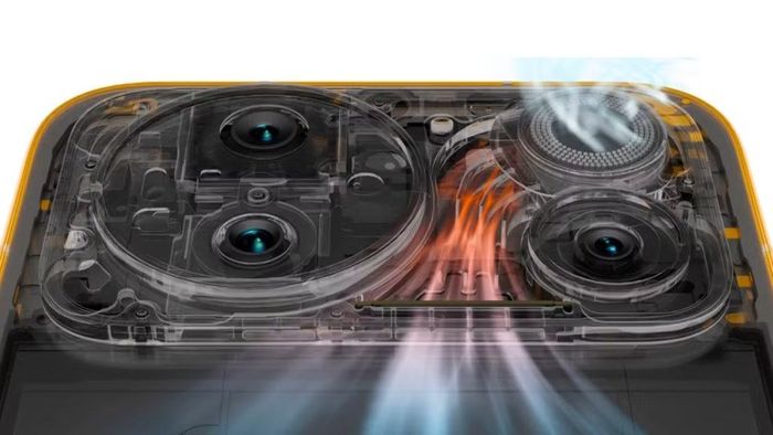 Honor Dongfeng Turbine Cooling System chịu trách nhiệm làm mát liên tục để duy trì ổn định hiệu năng do chip Snapdragon 8 Ultra mang lại.