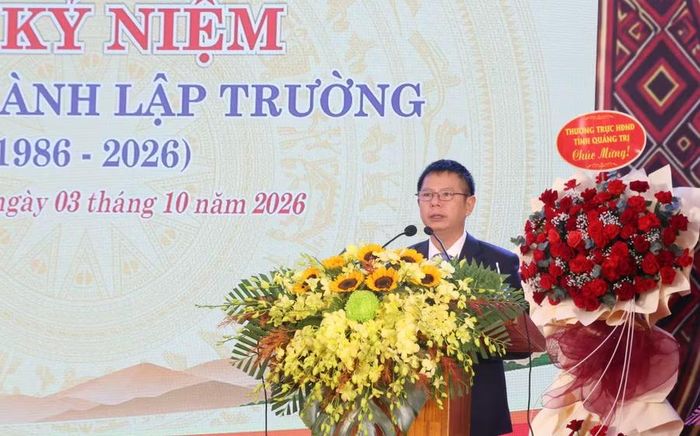 Ông Nguyễn Thế Long, Hiệu trưởng Trường Phổ thông dân tộc Nội trú THPT Nam Quảng Trị ôn lại chặng đường phát triển của nhà trường.
