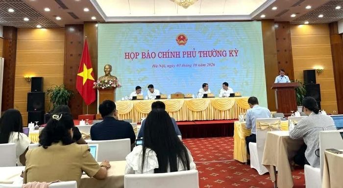 Toàn cảnh họp báo Chính phủ thường kỳ tháng 9/2026. (Ảnh: Gia Thành)