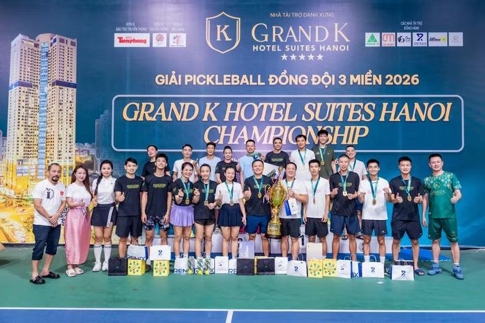 Negin Pickleball giành chức vô địch Giải Pickleball Đồng đội ba miền 2026 - Grand K Hotel Suites Hanoi Championship. Ảnh: BTC