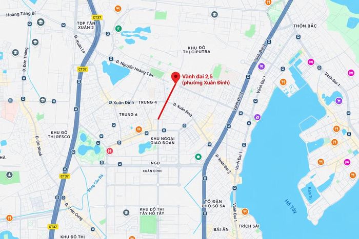 Vị trí dự án trên bản đồ Google maps.