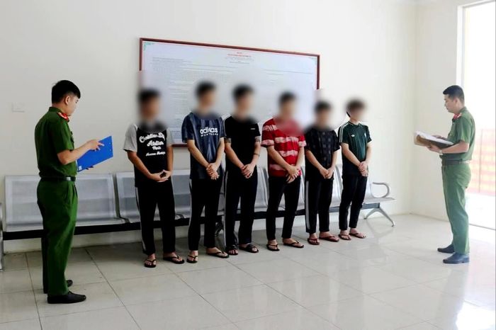 Các đối tượng tại cơ quan Công an. (Ảnh: CACC)
