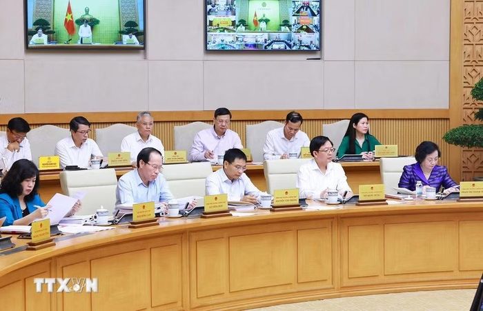 Phó Thủ tướng và các thành viên Chính phủ tham dự Phiên họp Chính phủ thường kỳ tháng 9 năm 2026 và Hội nghị trực tuyến Chính phủ với địa phương. (Ảnh: Dương Giang/TTXVN)
