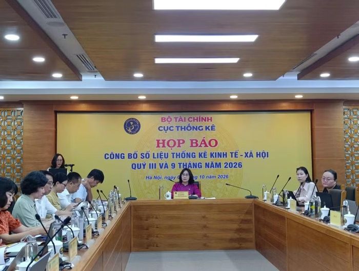 Cục Thống kê họp báo, ngày 3/10. (Ảnh: Vietnam+)