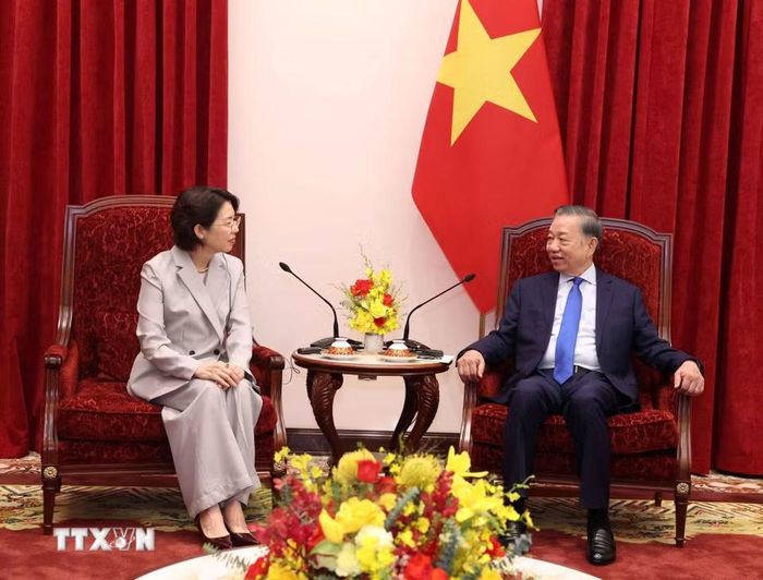 Tổng Bí thư, Chủ tịch nước Tô Lâm tiếp Đại sứ Hàn Quốc Lee Mi Yon. (Ảnh: Thống Nhất/TTXVN)