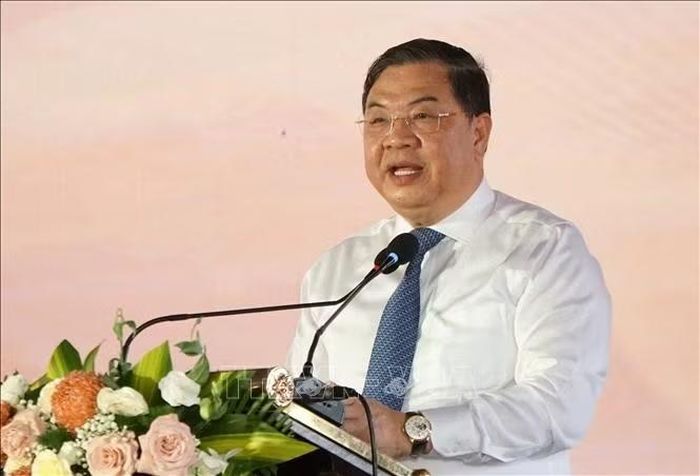 Ủy viên Bộ Chính trị, Phó Thủ tướng Thường trực Phạm Gia Túc phát biểu tại buổi lễ. Ảnh: Quốc Dũng/TTXVN