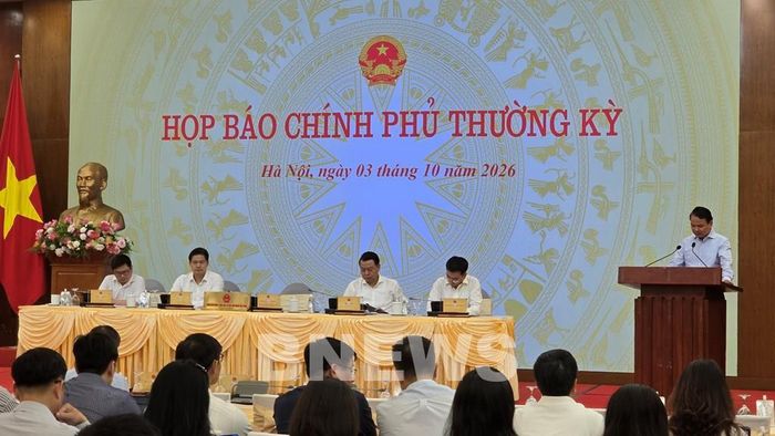 Toàn cảnh buổi họp báo Chính phủ thường kỳ tháng 9/2026. Ảnh: Hoàng Tùng/Bnews/vnanet.vn