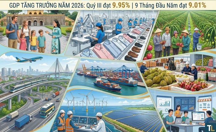 Các lĩnh vực trọng yếu như công nghiệp, xây dựng và dịch vụ tiếp tục giữ vai trò dẫn dắt tăng trưởng 9 tháng đầu năm. Ảnh minh họa: Hỗ trợ thiết kế bởi AI