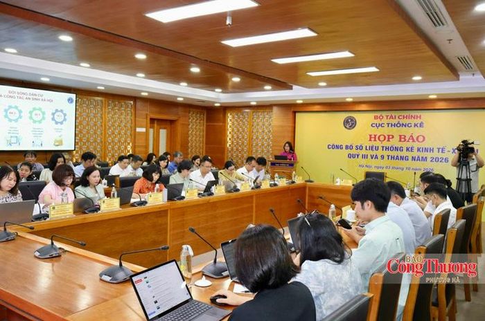 Cục Thống kê (Bộ Tài chính) công bố số liệu thống kê kinh tế - xã hội quý III và 9 tháng năm 2026.