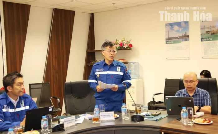 Ông Nguyễn Quốc Vinh, Giám đốc Nhà máy Lọc hóa dầu Nghi Sơn thông tin kết quả vận hành nhà máy.