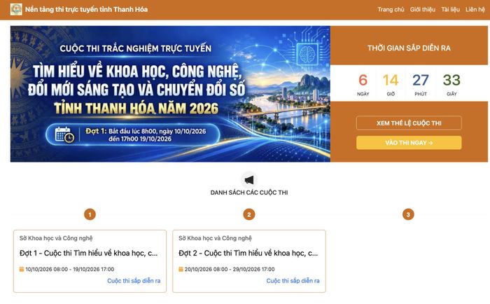 Người tham gia thực hiện bài thì trực tuyến trên chuyên trang thi trực tuyến. Đây là một giải pháp công nghệ tiên tiến, được thiết kế chuyên biệt để hỗ trợ việc tổ chức và quản lý các cuộc thi tuyên truyền trực tuyến một cách hiệu quả và thuận tiện.