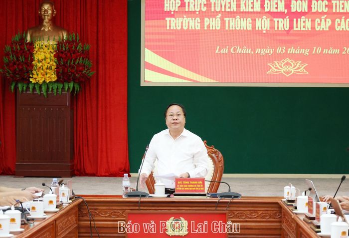 Đồng chí Tống Thanh Hải - Ủy viên Ban Thường vụ Tỉnh ủy, Phó Chủ tịch Thường trực UBND tỉnh phát biểu tại hội nghị.