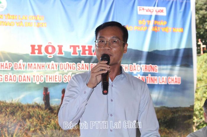 Đại diện Báo Pháp Luật Việt Nam phát biểu tại hội thảo.