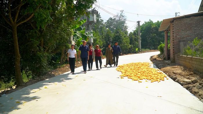 Tuyến đường hoàn thành, giúp người dân đi lại thuận lợi, diện mạo nông thôn khởi sắc.