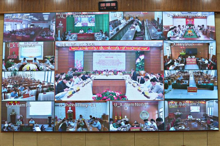 Hội nghị được kết nối trực tuyến tới các xã, phường, đặc khu trên địa bàn tỉnh