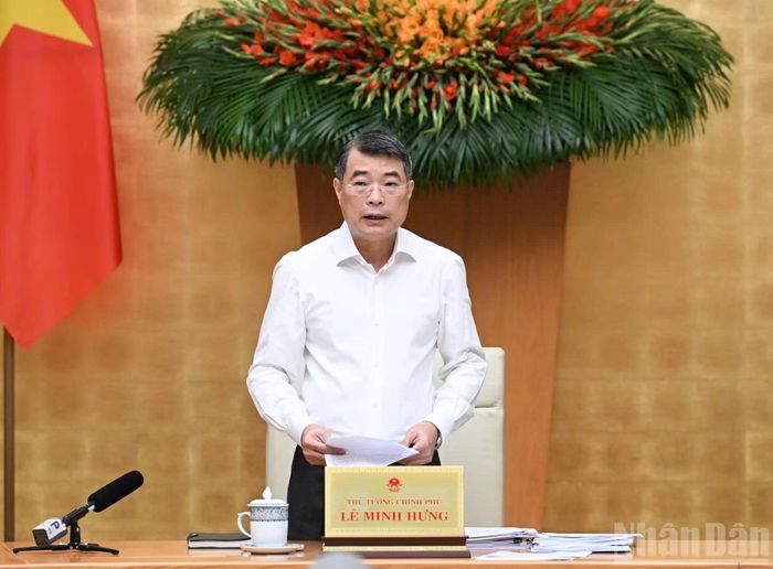Thủ tướng Lê Minh Hưng phát biểu chỉ đạo tại Phiên họp Chính phủ thường kỳ tháng 9/2026. Ảnh: Nhân Dân