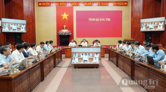 Quang cảnh phiên họp tại điểm cầu tỉnh Quảng Trị - Ảnh: Q.V