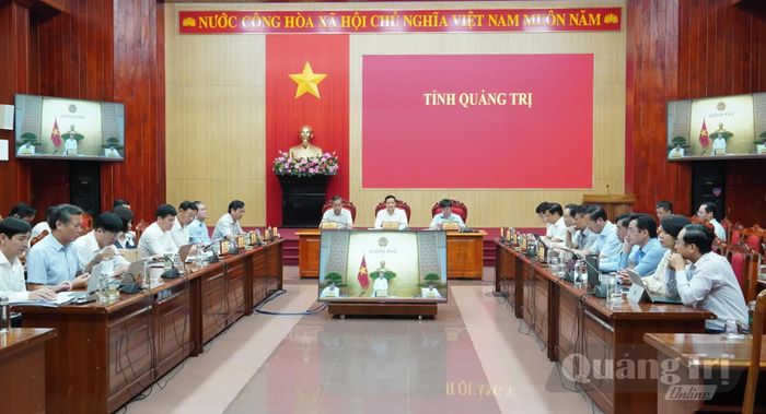 Các đại biểu tham dự phiên họp tại điểm cầu tỉnh Quảng Trị - Ảnh: Q.V
