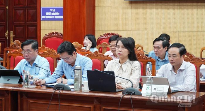 Đại biểu tham dự phiên họp tại điểm cầu tỉnh Quảng Trị - Ảnh: Q.V