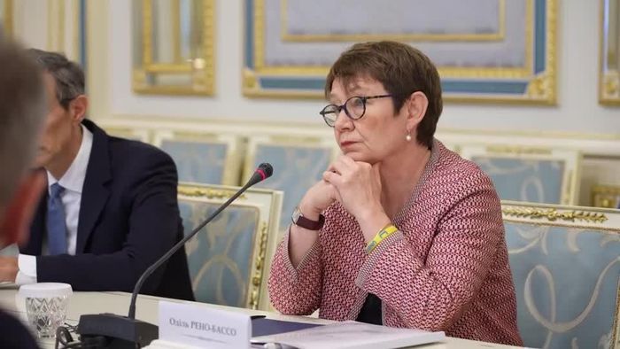 Chủ tịch EBRD Odile Renaud-Basso cho biết ngân hàng dự kiến cung cấp khoảng 2,7 tỷ euro vốn tài trợ cho Ukraine trong năm nay. Ảnh: Reuters