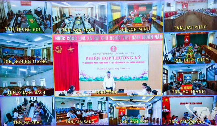 Phiên họp được kết nối trực tuyến tới 92 xã, phường trên địa bàn tỉnh.