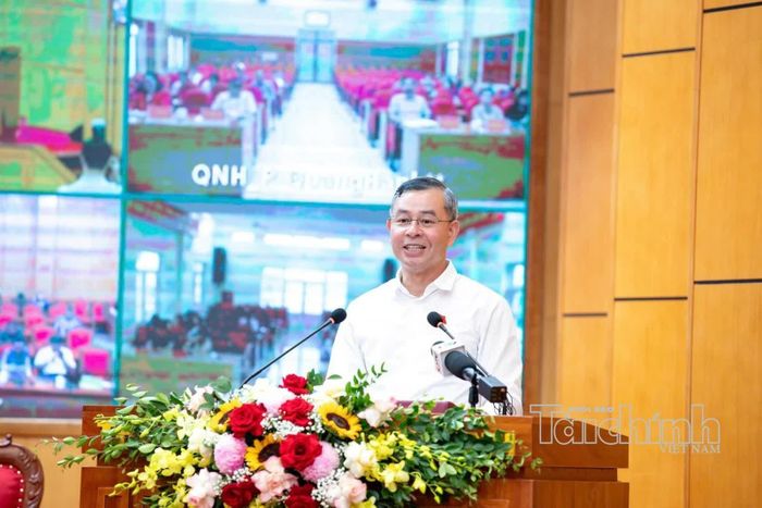 Bộ trưởng Bộ Tài chính Ngô Văn Tuấn phát biểu tại hội nghị. Ảnh: Đức Thanh